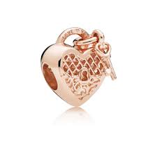 Charm Heart Llave Rose Gold