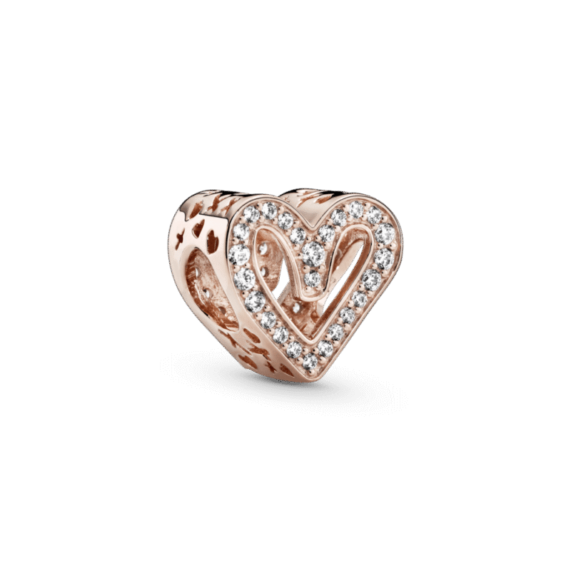 Charm Heart Brillo Rose Gold